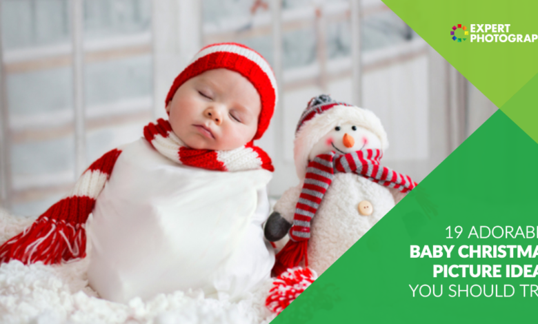 19 Adoráveis ​​ideias para fotos de bebês de Natal que você deve experimentar!