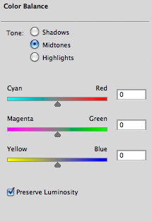 Equilíbrio de cores do Photoshop