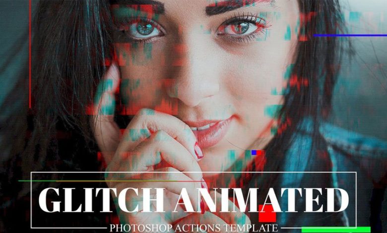 Gif Glitch Animated Photoshop Action