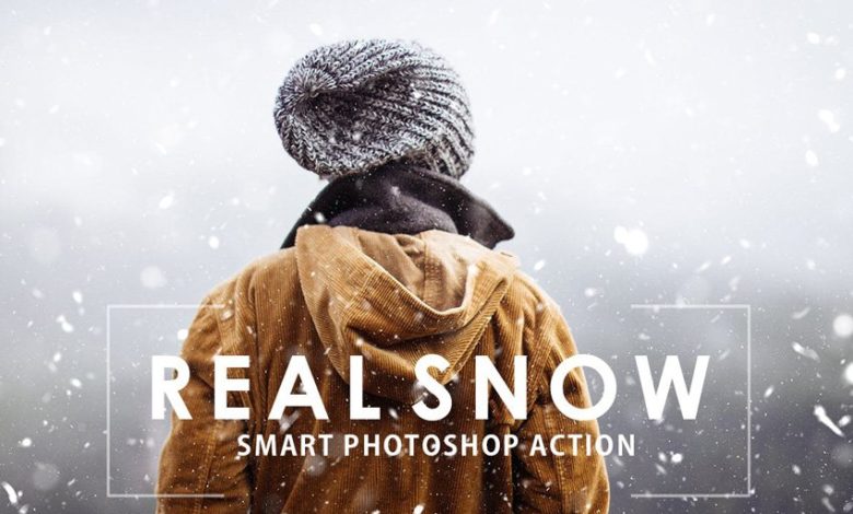 Ação real do Photoshop na neve